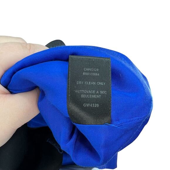 L.A.M.B. Double Breasted Wool Blend Blazer Cobalt Blue Black Size US 6 - Picture 16 of 16